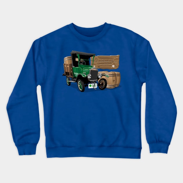 Saint Patrick's vintage cartoon truck Crewneck Sweatshirt by Mechanik